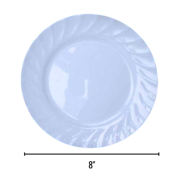 Wholesale MELAMINE PLATE 8_ White Scalloped