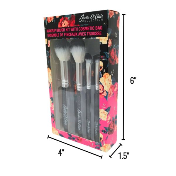 Wholesale Makeup Brush Set with Cosmetic Bag- 4 Pieces