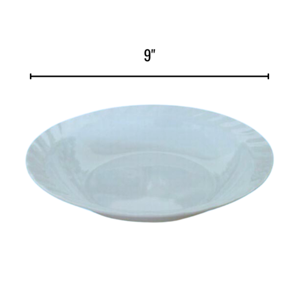 Wholesale Melamine. Bowl 9_ Rim Soup Plate White Scallop