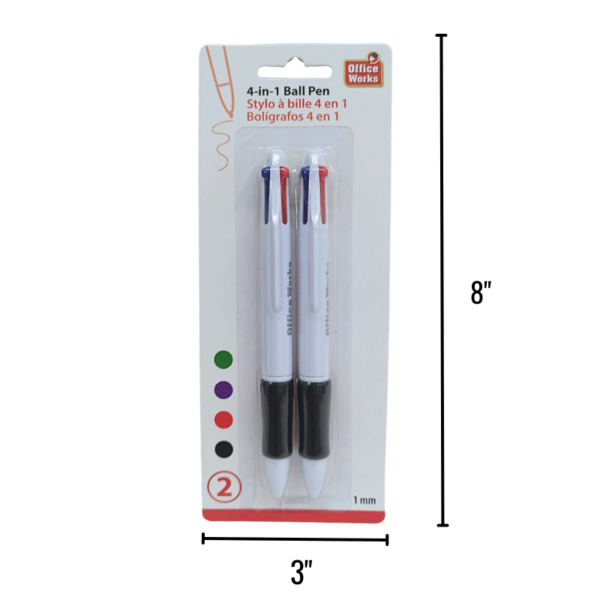 Wholesale Office Works 4-in-1 Ball Pen , 2-Pack