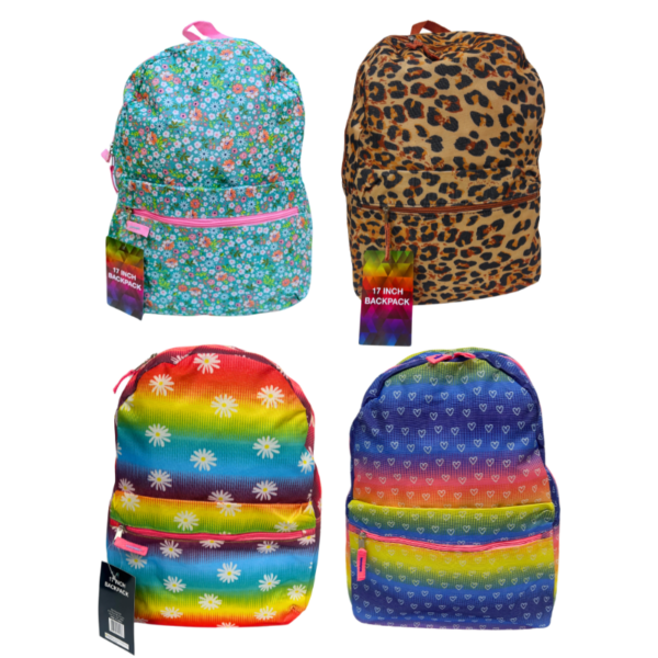 Wholesale 17" Child Back Pack - 4 Asst. Prints