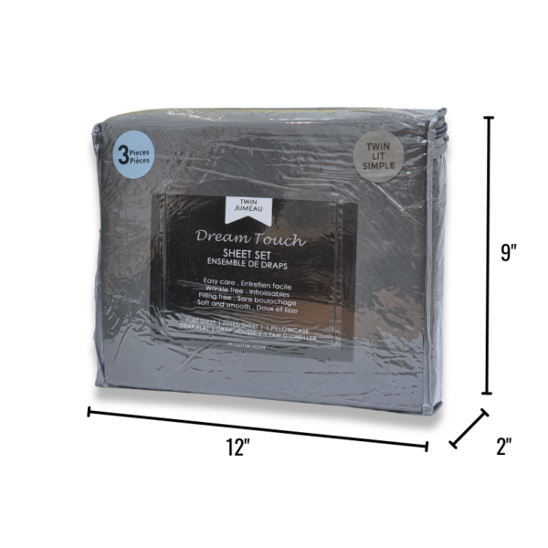 Wholesale Twin Sheet, 3-Piece Set – Asst. Solid Colours - Image 2