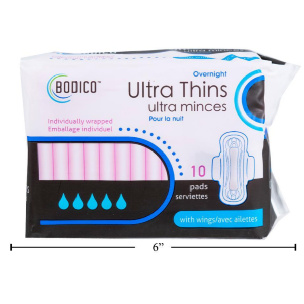 Wholesale Overnight Ultra Thin Pads with Wings 10-Pack ($0.23 Each)