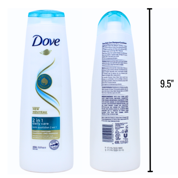 Wholesale Brand Name Dove 2-In-1 Shampoo/Conditioner - Daily Care (400ml)