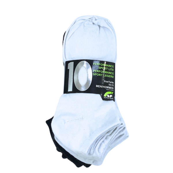 Wholesale Men's Ankle Sock - Black, White (Size 10-13) ($0.95 each)
