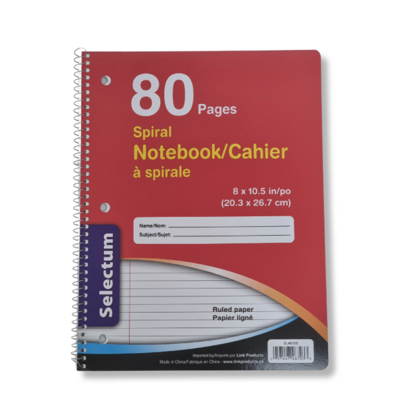 Wholesale Coiled Notebook - 80 Pages (Size 8" x 10.5") - Image 2