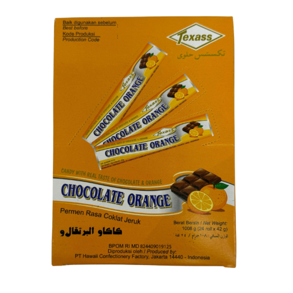 Wholesale Texas Candy Roll Chocolate/Orange 42G