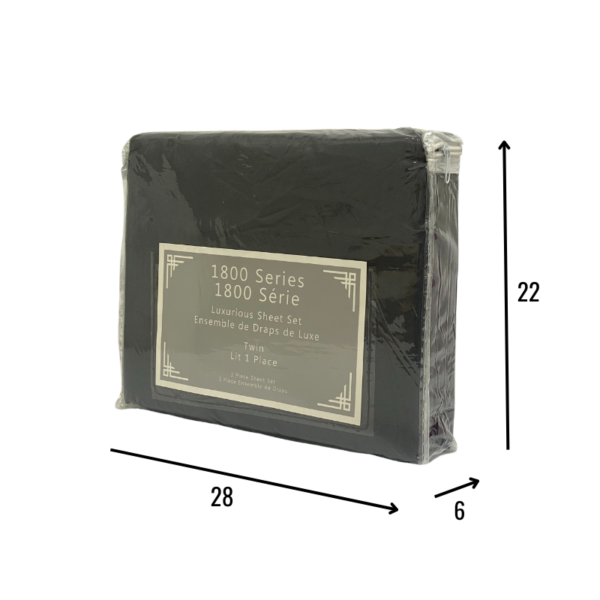 Wholesale Twin Sheet, 3-Piece Set – Grey - Image 2
