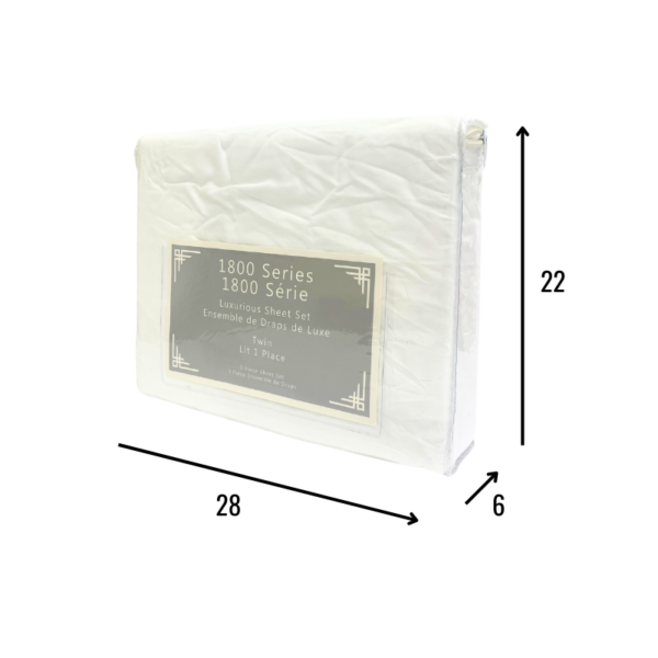 Wholesale Twin Sheet, 3-Piece Set – White - Image 2