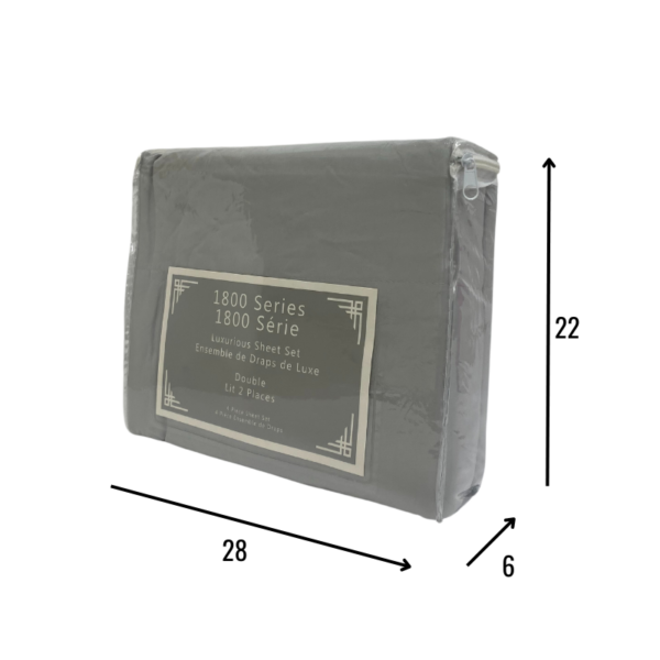 Wholesale Double Sheet 4-Piece Set - Grey - Image 2