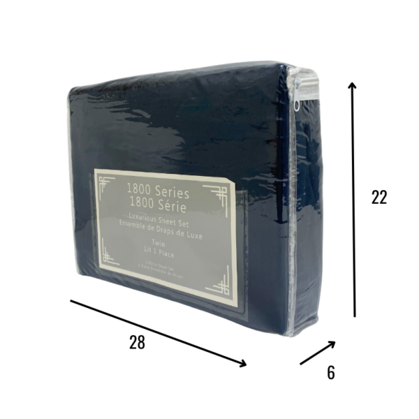 Wholesale Twin Sheet, 3-Piece Set – Navy - Image 2