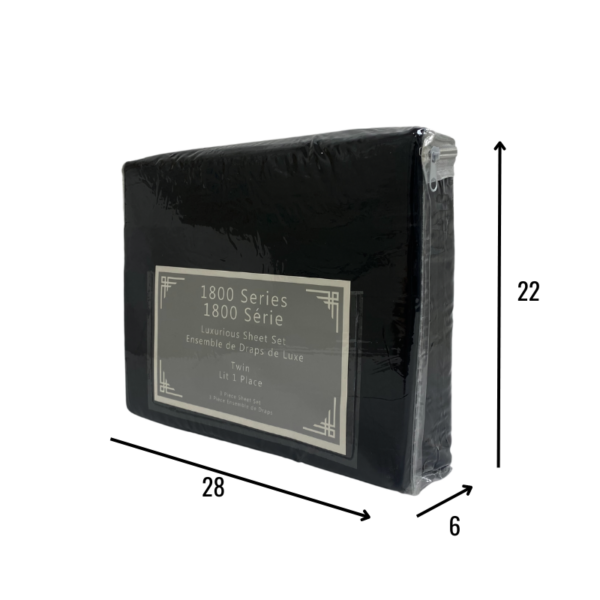Wholesale Twin Sheet, 3-Piece Set – Black - Image 2