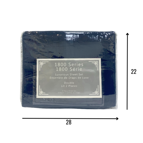 Wholesale Double Sheet 4-Piece Set - Navy