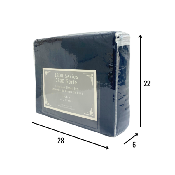 Wholesale Double Sheet 4-Piece Set - Navy - Image 2