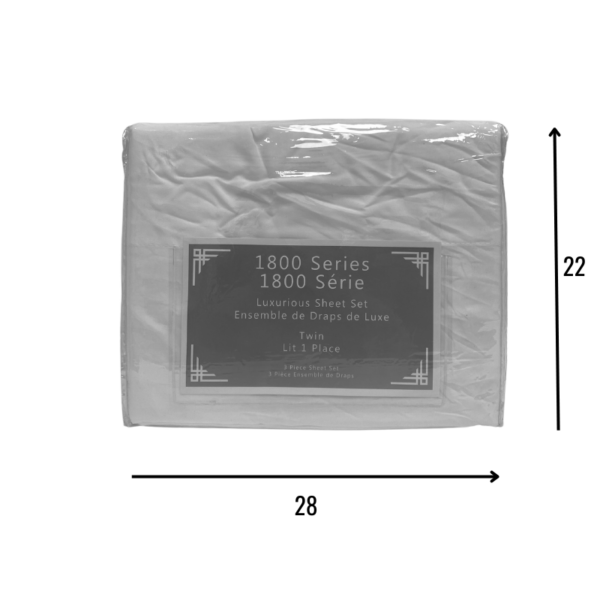 Wholesale Twin Sheet, 3-Piece Set – Light Grey