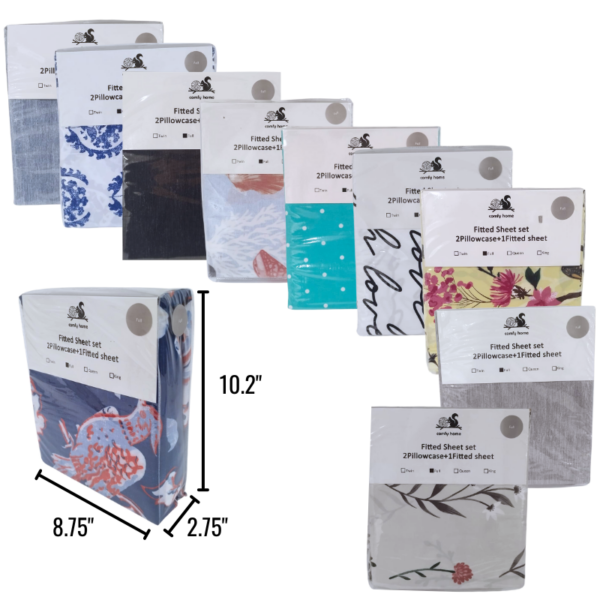 Wholesale Full Sheet, 3-Piece Set – Assorted Prints