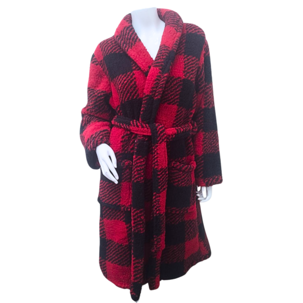 Wholesale Ladies Knee Length Robe - Buffalo Plaid (Size S/M & L/XL)