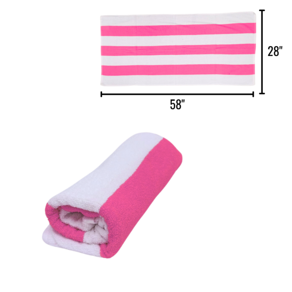 Wholesale Beach/Bath Cabana Stripe Towel - Asst Colours (Size 28" x 58") - Image 3