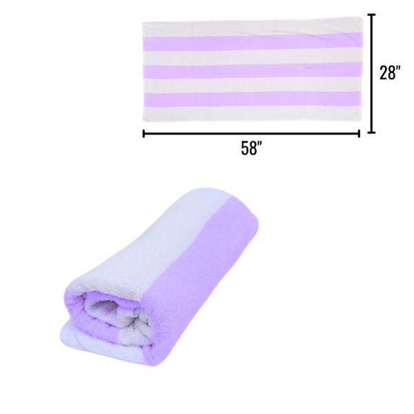Wholesale Beach/Bath Cabana Stripe Towel - Asst Colours (Size 28" x 58") - Image 4