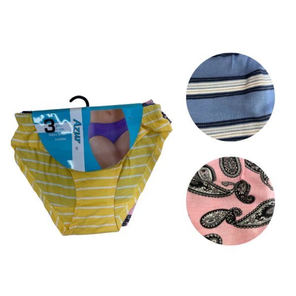 Wholesale Ladies’ Brief Asst. Prints - 3 Pack (Size: S-2XL) - Image 2