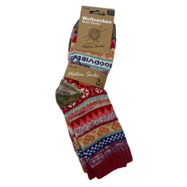Wholesale Ladies Winter Socks - 3 Pack Assorted Prints (Size: 9-11) - Image 4