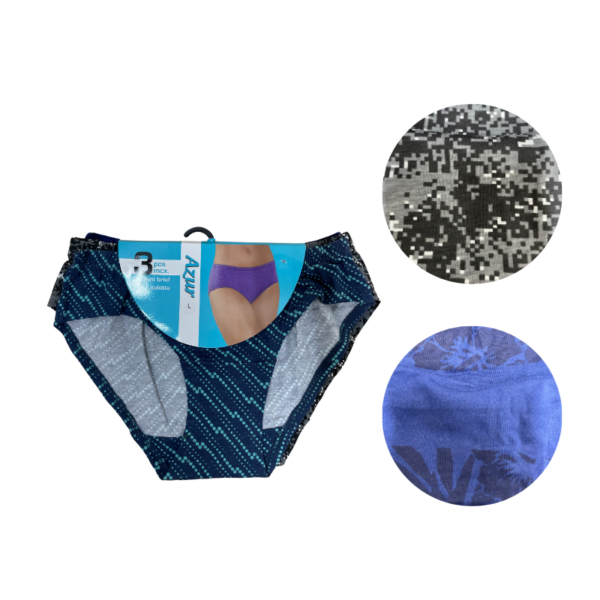 Wholesale Ladies’ Brief Asst. Prints - 3 Pack (Size: S-2XL) - Image 3