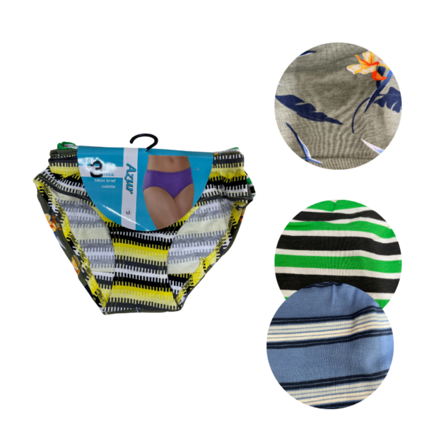 Wholesale Ladies’ Brief Asst. Prints - 3 Pack (Size: S-2XL) - Image 5