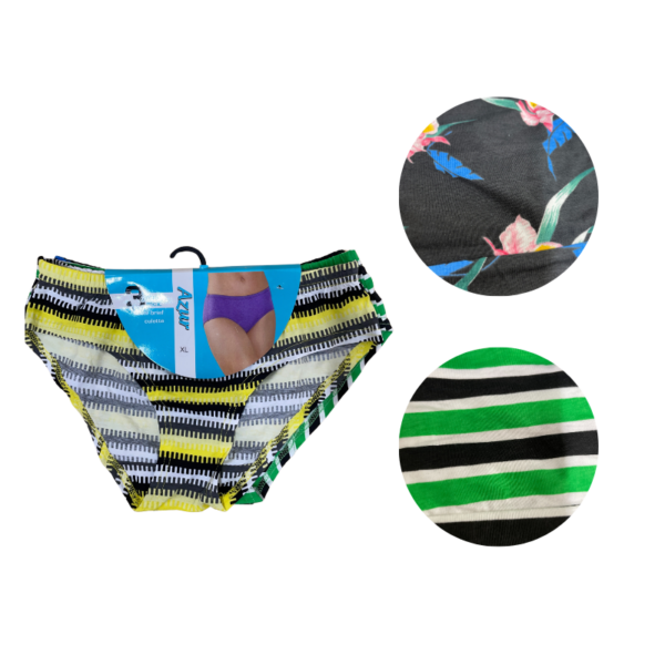 Wholesale Ladies’ Brief Asst. Prints - 3 Pack (Size: S-2XL) - Image 6
