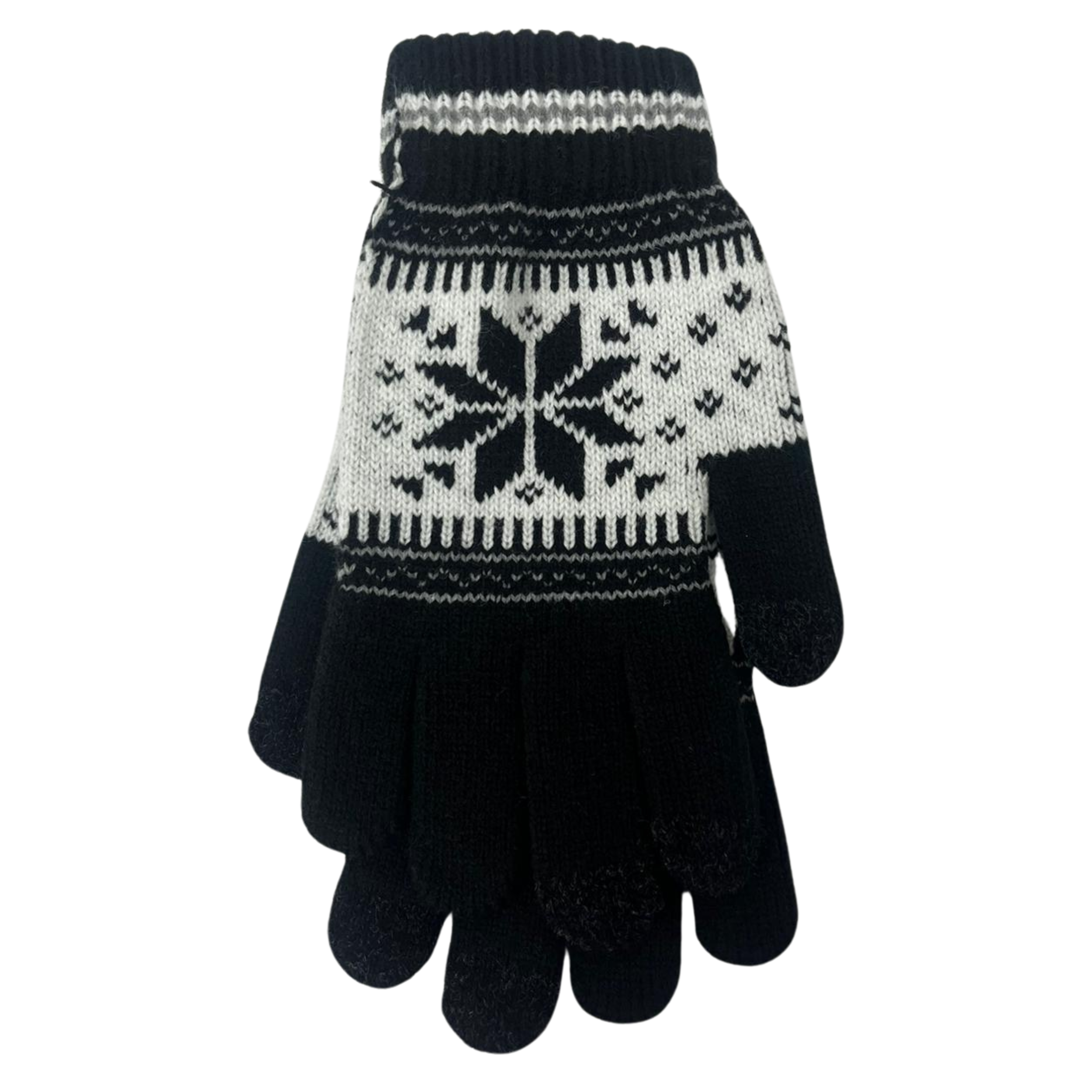 Wholesale Thunder Bay Adult Soft Snowflake Gloves In Two Colours - Image 6