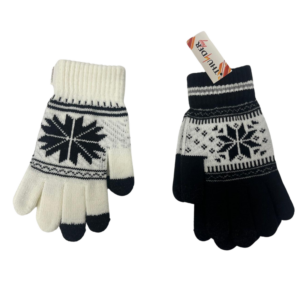 Wholesale Thunder Bay Adult Soft Snowflake Gloves In Two Colours