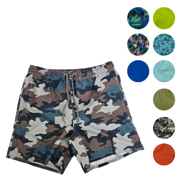 Wholesale Men's Lined Swim Shorts - Assorted Prints (S–2XL)
