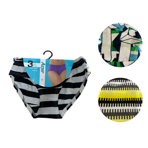 Wholesale Ladies’ Brief Asst. Prints - 3 Pack (Size: S-2XL) - Image 9
