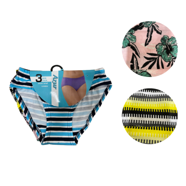 Wholesale Ladies’ Brief Asst. Prints - 3 Pack (Size: S-2XL) - Image 12