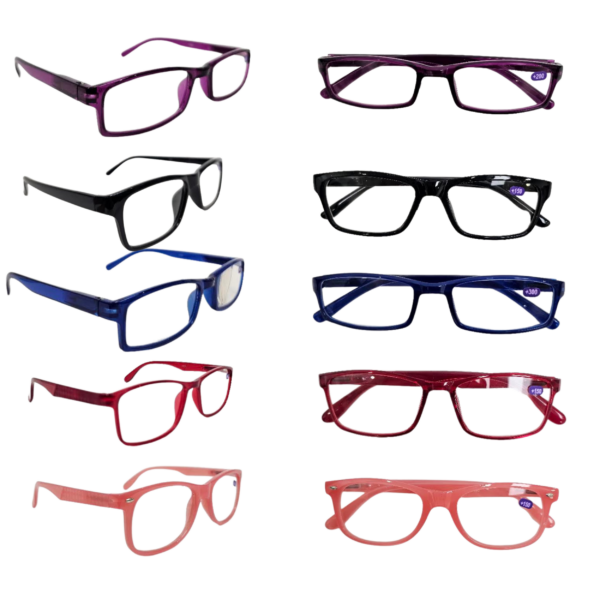 Wholesale Plastic Reading Glasses in Assorted Colours