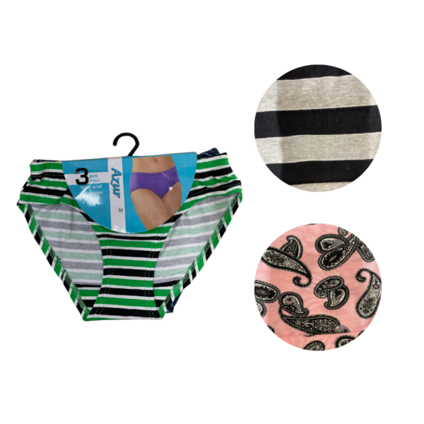 Wholesale Ladies’ Brief Asst. Prints - 3 Pack (Size: S-2XL) - Image 17