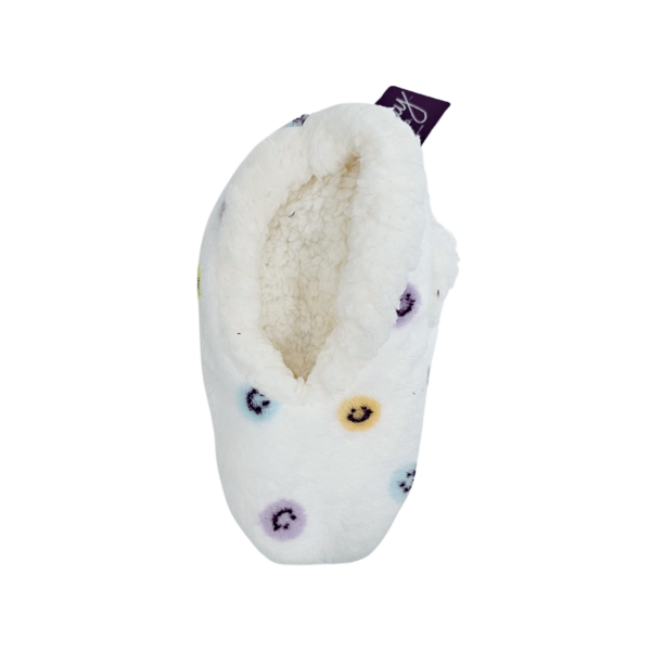 Wholesale Ladies Ballet Slippers With Grips - Smile Print