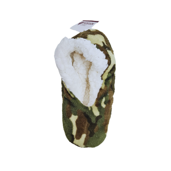 Wholesale Ladies Ballet Slippers With Grips - Camo Print, Size: S/M & M/L