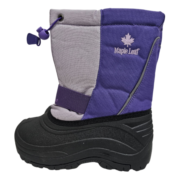 Wholesale Nylon Winter Boots For Girls, 9″ Tall, Purple (Size 11-3) - Image 2