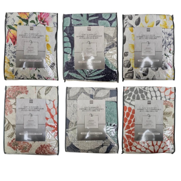 Wholesale Quilt Set (3 Pieces) Assorted Prints -Double/Queen