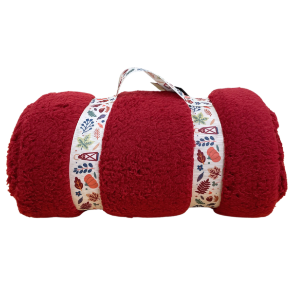 Wholesale Sherpa Travel Blanket – Burgundy (Size: 50″ x 60″)
