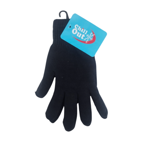 Wholesale Adult's Double Knit Gloves - Black