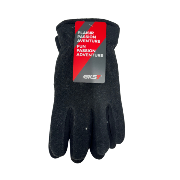 Wholesale Adult Polar Fleece Gloves with Leather - Size: Large - Image 3