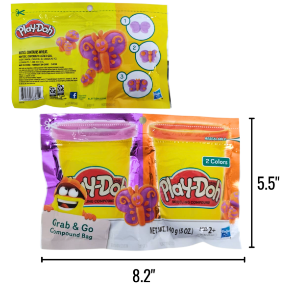 Wholesale Brand Name Play-Doh Grab and Go Assorted 2-Colour Bag
