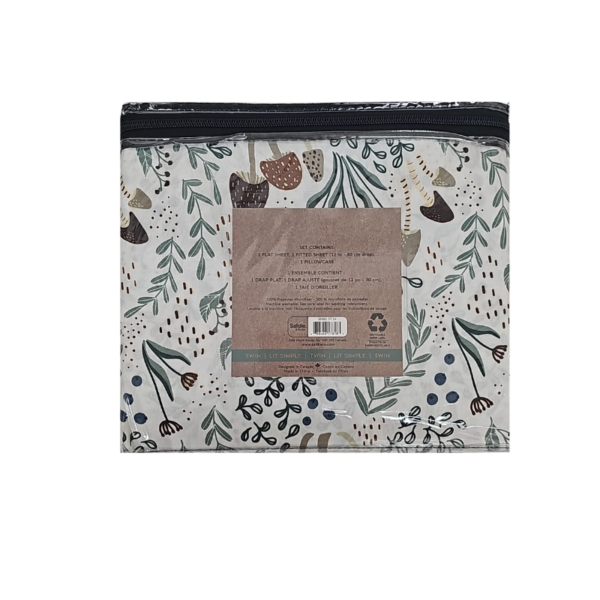 Wholesale Bedding Set (3 Pieces) Mushroom Print - Twin Sheet - Image 2