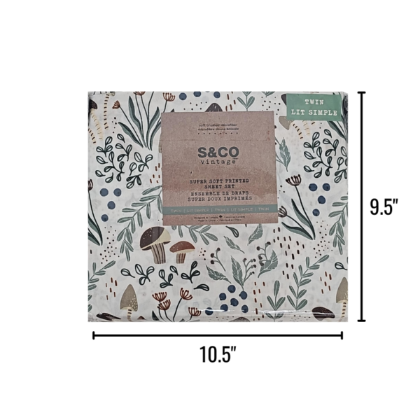 Wholesale Bedding Set (3 Pieces) Mushroom Print - Twin Sheet