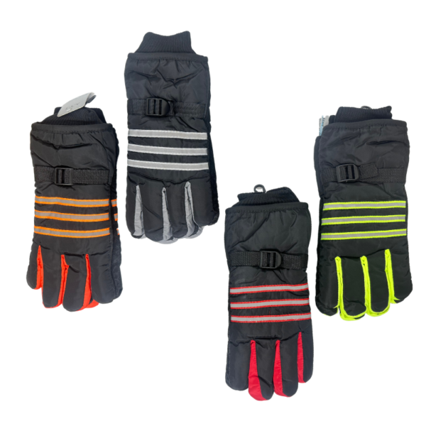 Wholesale Ladies/Youth Ski Gloves with Strap – Asst. Colours