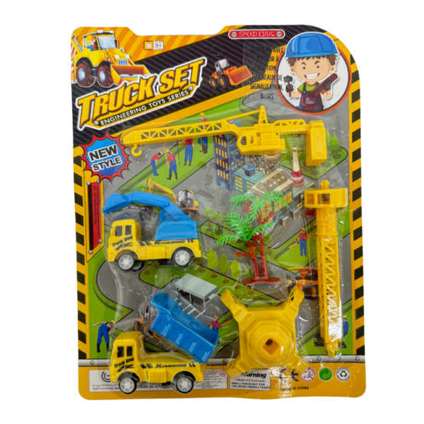 Wholesale Pullback Trucks With Roadsigns, Blocks (Assorted) - Image 3