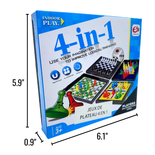 Wholesale 4-in-1 Magnetic Game Set (6.5" X 6")