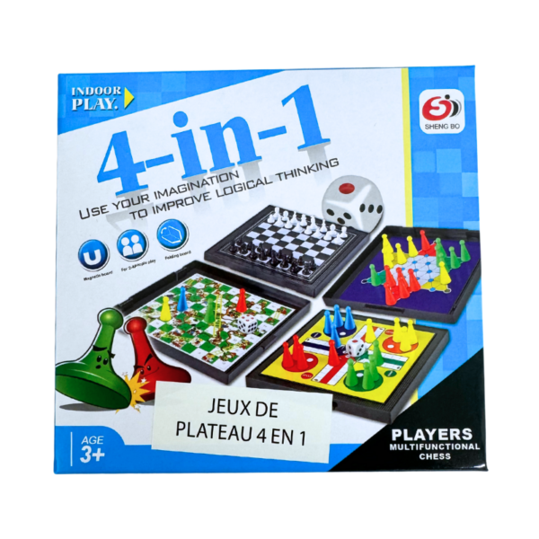 Wholesale 4-in-1 Magnetic Game Set (6.5" X 6") - Image 2