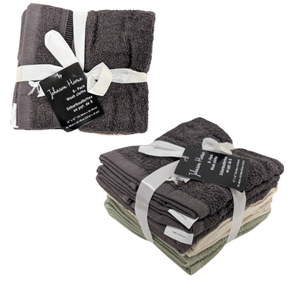 Wholesale Face Cloth, 8 Pack - Assorted Colour 12"x 12"